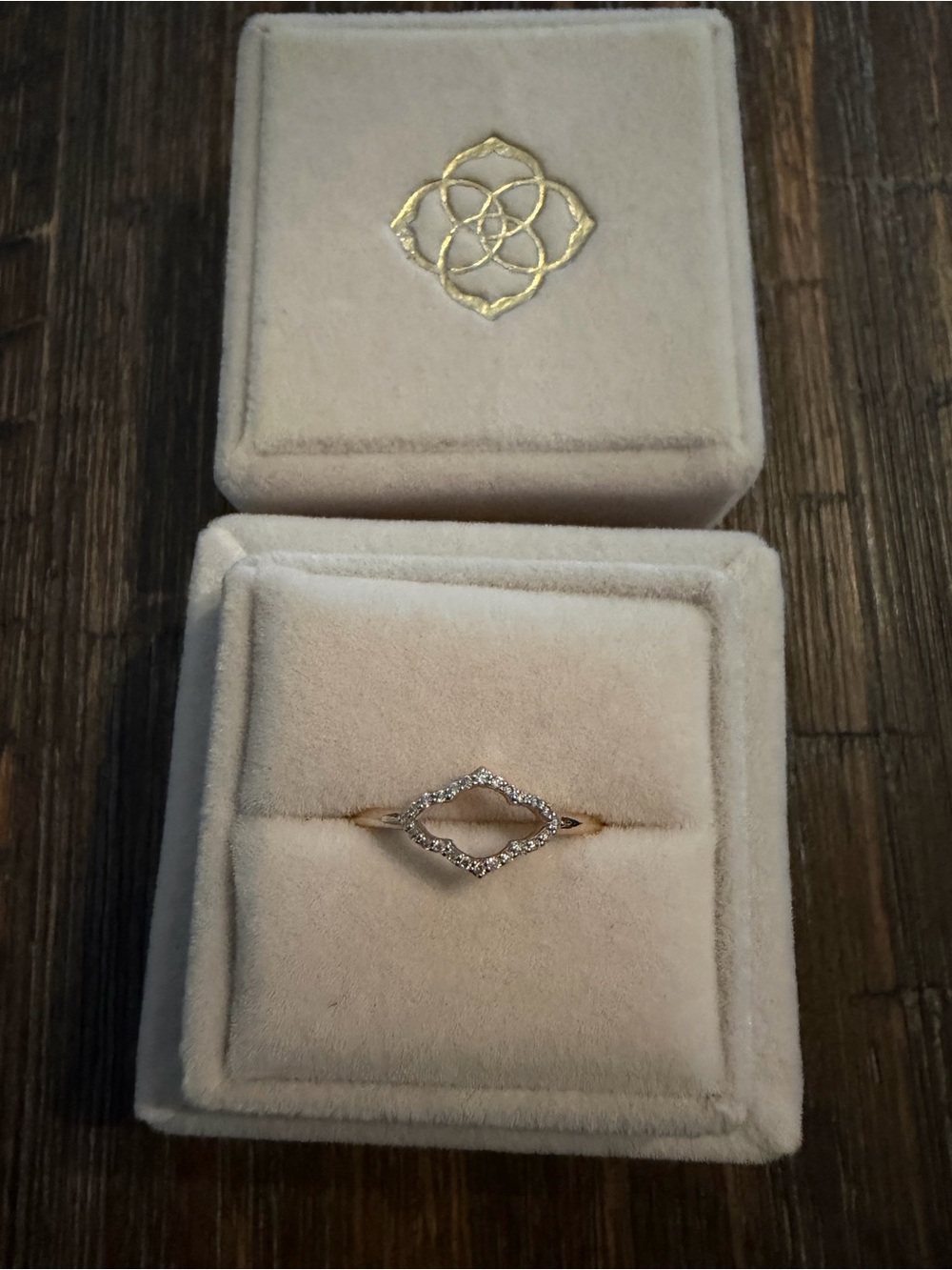 Kendra Scott Abbie Ring 14K Yellow Gold with Diamonds
